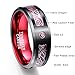 Nuncad Red Tungsten Carbide Wedding Band Ring for Men 8mm Celtic Dragon Red Carbon Fiber Size 7 to 12