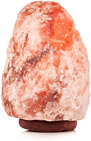 Salt Lamp Imports Natural Pink Himalayan Salt Rock Crystal Lamp 11 to 17 lbs with Wooden Base, Cord, and Bulb