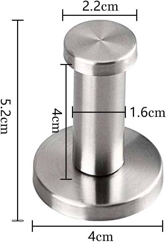 NewZC Wall-Mount Robe and Towel Hooks 3 Pieces Round Stainless Steel Coat Hanger Bathroom Brushed Nickel Shower Hook Chrome Hanging Hooks for Hotel Kitchen Bedrooms Toilet Lavatory Closets Clothes Hat - Image 3