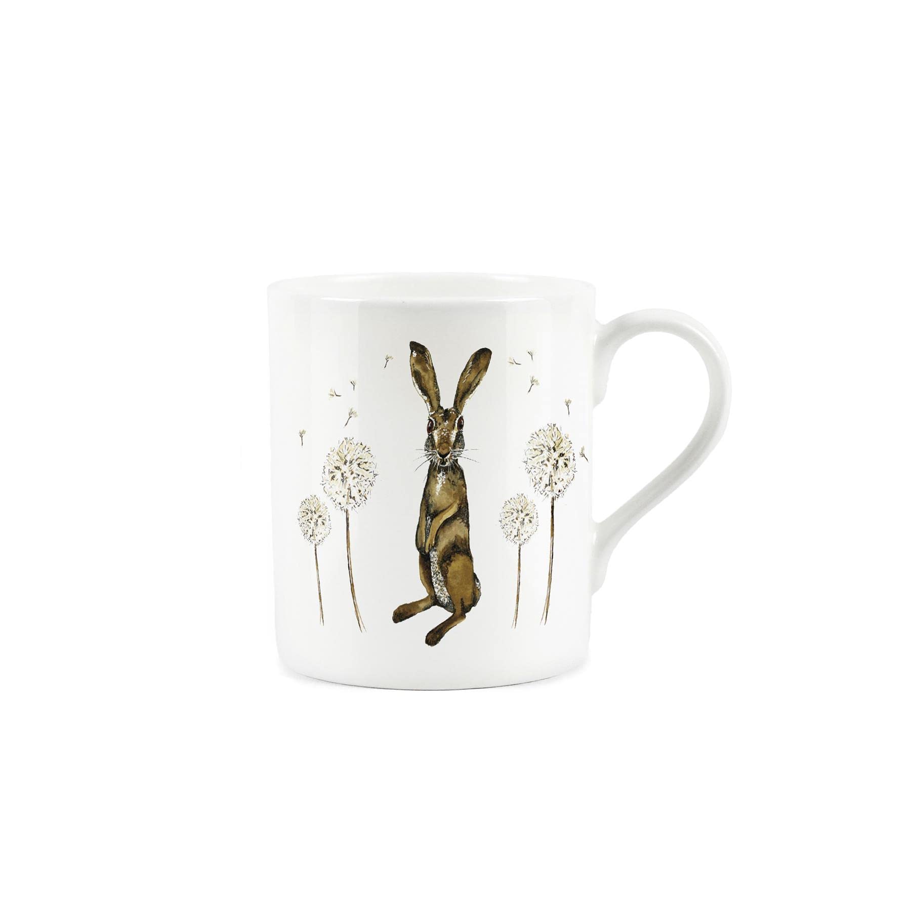 Purely Home Hares and Dandelions Themed Design Mug by Rhiannon Chauncey Bone China White Mug Coffee/Tea Present Gift