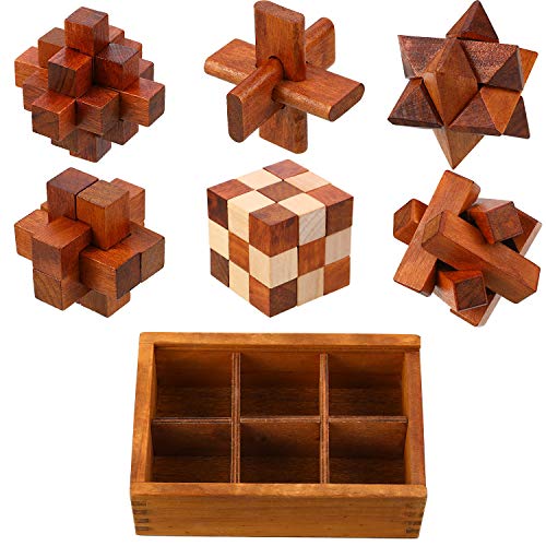 Brain Teaser Puzzle Wooden Brain Teaser Set 3D Wooden Cube Gift for