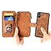 Cornmi iPhone 8 Plus Case, Leather Wallet Case 14 Card Slot Wristlet / Shoulder Strap Flip Stand Zipper Purse Detachable Magnetic Cover for iPhone 8 Plus 5.5 inch (Brown)