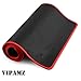 VIPAMZ Large Mouse Pad Gaming Mousepad Black with Red Stitched Edges 36