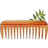 Neem Wooden Comb | Wide Tooth Wood Comb for Women | Detangling Curly Hair | Promotes Hair Growth