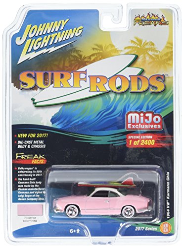 New Diecast Toys Car Johnny Lightning 1:64 Street Freaks Surf Rods 1965 Volkswagen Karmann GHIA Mijo Exclusives Jlcp7024-24