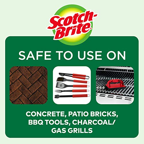 ScotchBrite Heavy Duty Grill & Outdoor Scrubber, Ideal for Concrete, Patio Bricks, BBQ Tools