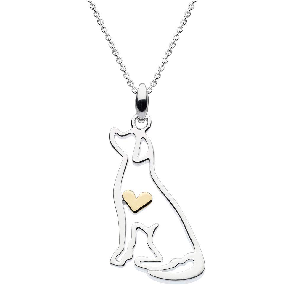 JennyWrenJewels Dog Necklace UK Jewellery | Sterling Silver and 14ct Gold plate Heart dog/labrador for Women, children and girls | Heart of Gold Designer Dog Jewellery (14)