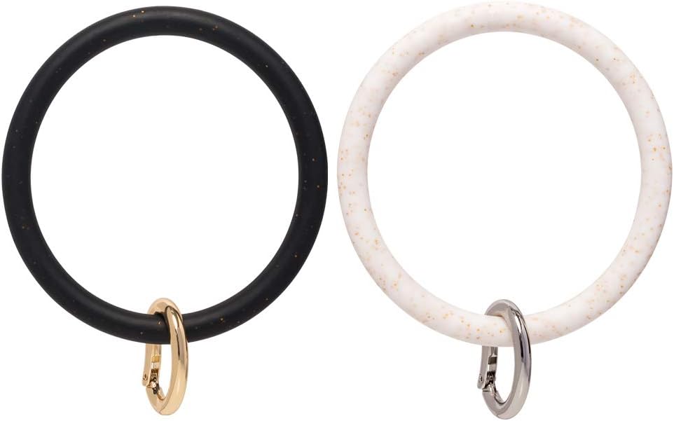 Wristlet Keychain Bracelet Bangle Keyring,3.14" Round Silicone Car Key Ring
