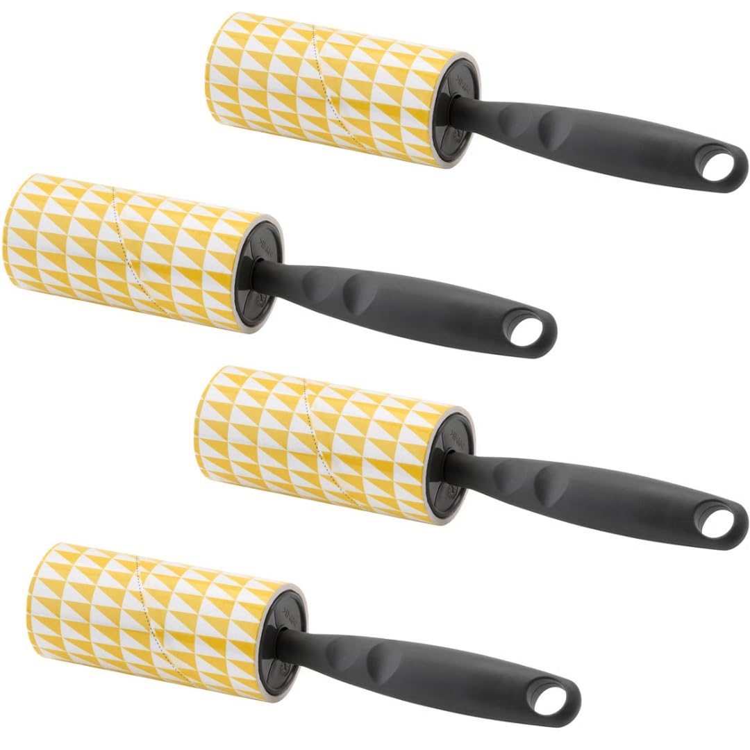 IKEA BASTIS Lint Rollers with 40 Self-Adhesive Peelable Sheets Each, Grey Handle - Set of 4