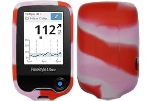 Premium Silicone Soft Case for Freestyle Libre 3 / Freestyle Libre 2 (Continuous Glucose Monitor) (Red Mix)