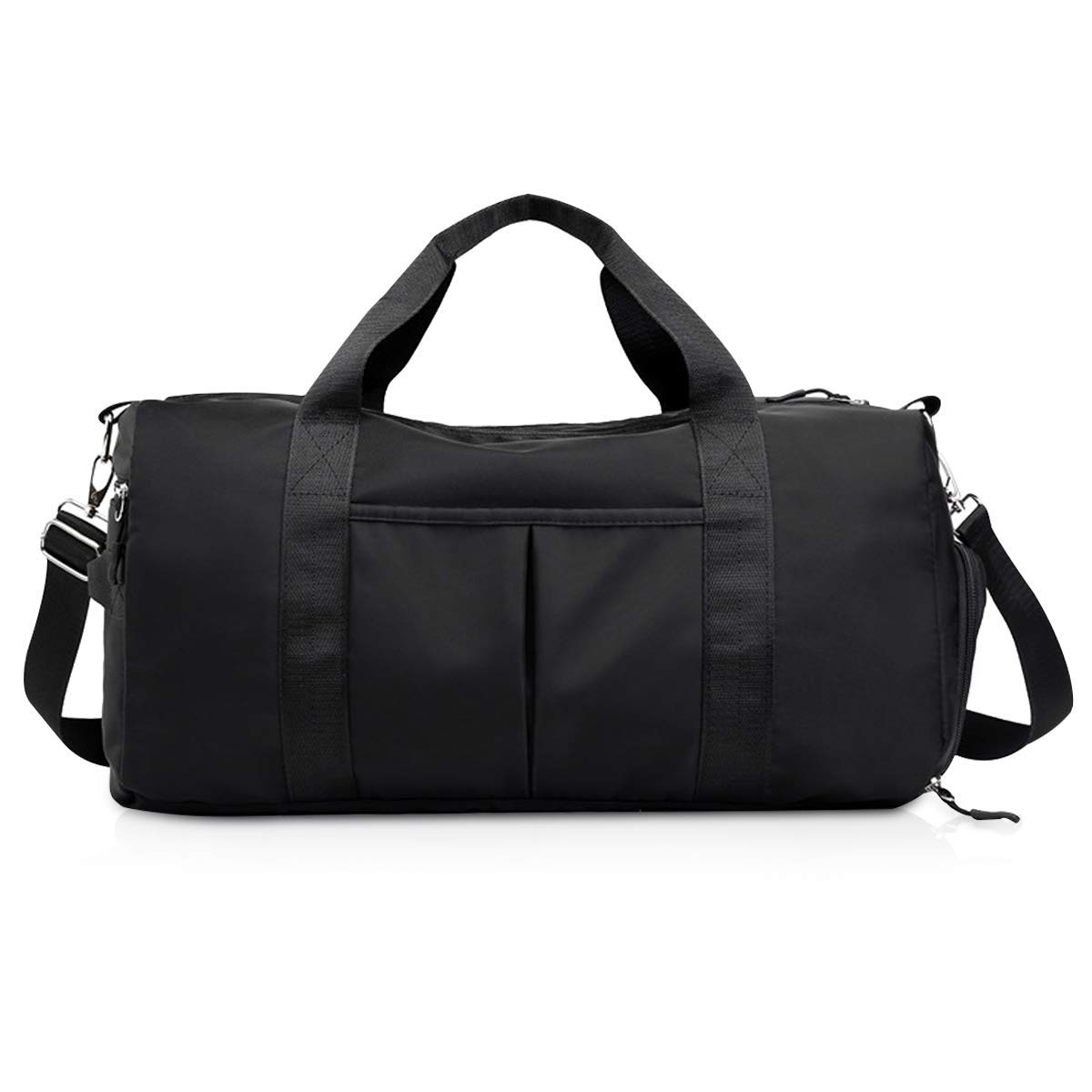 NICOLE & DORIS Waterproof Duffel Bag for Women's Travel, Weekend, Sport, Carry-On, Gym Bag with Shoe Compartment - Black
