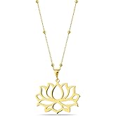 Lotus Flower Necklace. CELEBRITY FAVORITE 18K Gold plated Sterling Silver Minimal and Trendy Jewelry for the perfect GIFT of love