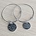 Bassion 2 Sets Silver Plated Stainless Steel Metal Inspirational Bracelets Engraved Motivational Round Charm Pendant Expandable Adjustable Bracelets Bangle Gift for Women Men