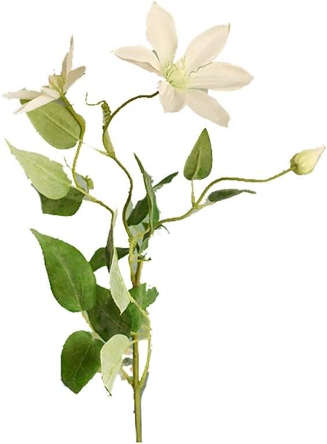 Amazon Sll フェイク花クレマチスシミュレーション花束花瓶リビングルームデコレーションデコレーション装飾的な偽の花 絶妙な Color White 造花 オンライン通販