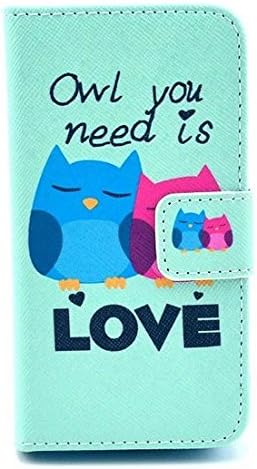 Noarks iPhone 5 Case - Wallet Leather Case Cover with Credit Card Slots For Apple iPhone 5 5S (Owl Love)