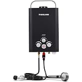GASLAND BE158B 6L Portable Water Heater Camping | Digital Display & Multi-Protection |1.58 GPM Propane Tankless Hot Water Hea