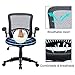 Kerms Ergonomic Adjustable Swivel Office Chair With Lumbar Support and Rollerblade Wheels-Mid Back With Breathable Mesh-Thick Seat Cushion-Flip Up Arms,Desk Chair Black