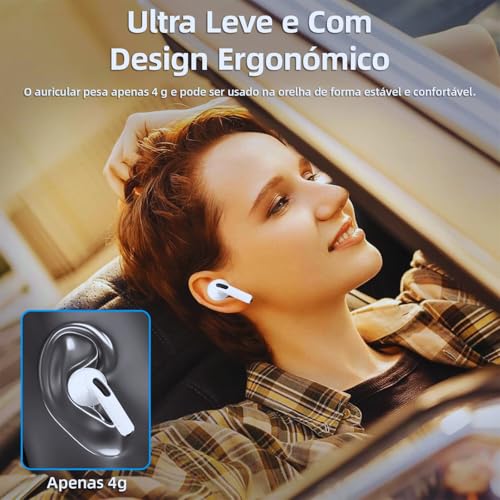 Fone De Ouvido Bluetooth 5.4 Sem Fio Com Microfone E Cancelamento Ruído