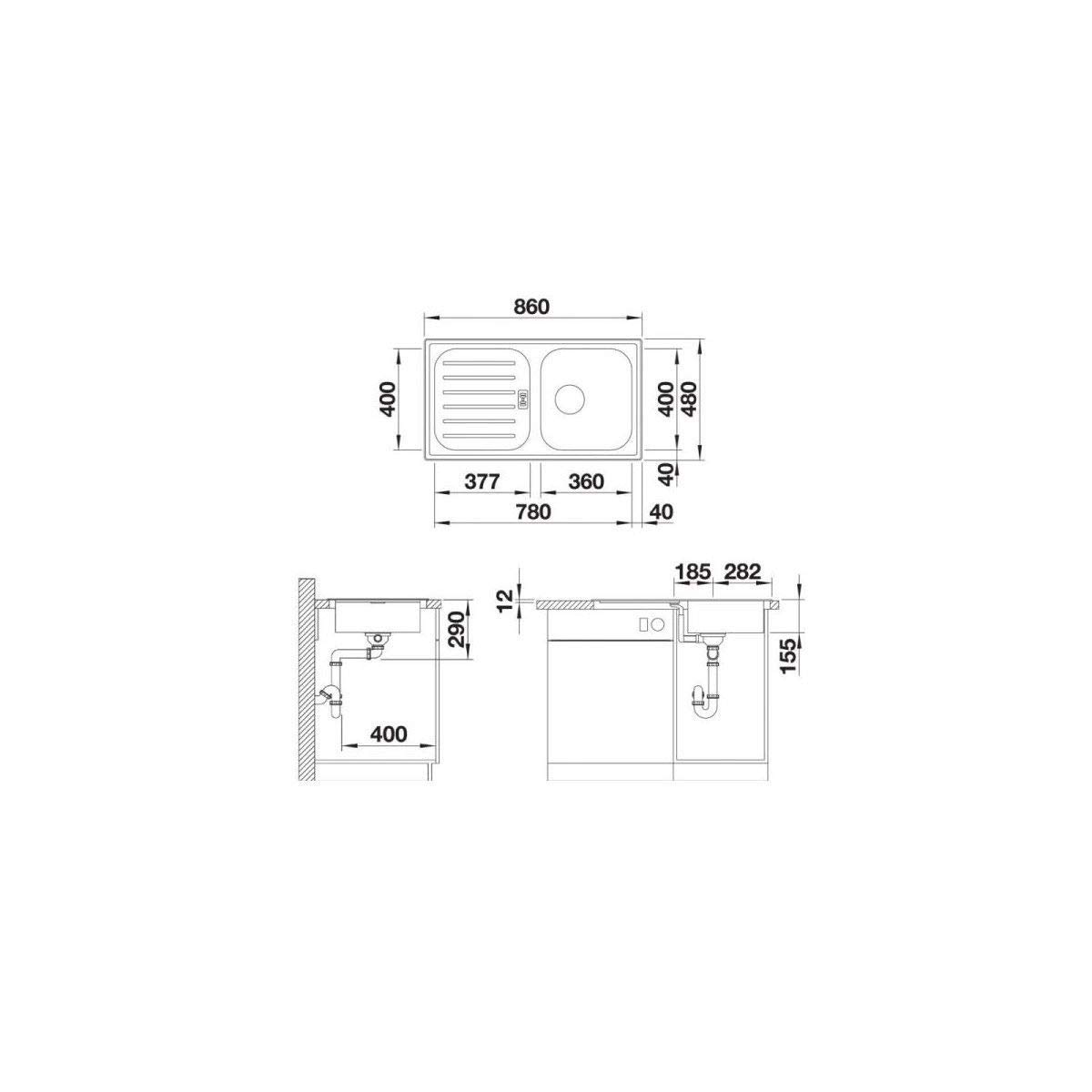 Blanco Flex Pro 45 S Edelstahl-Spüle Naturfinish Küchenspüle