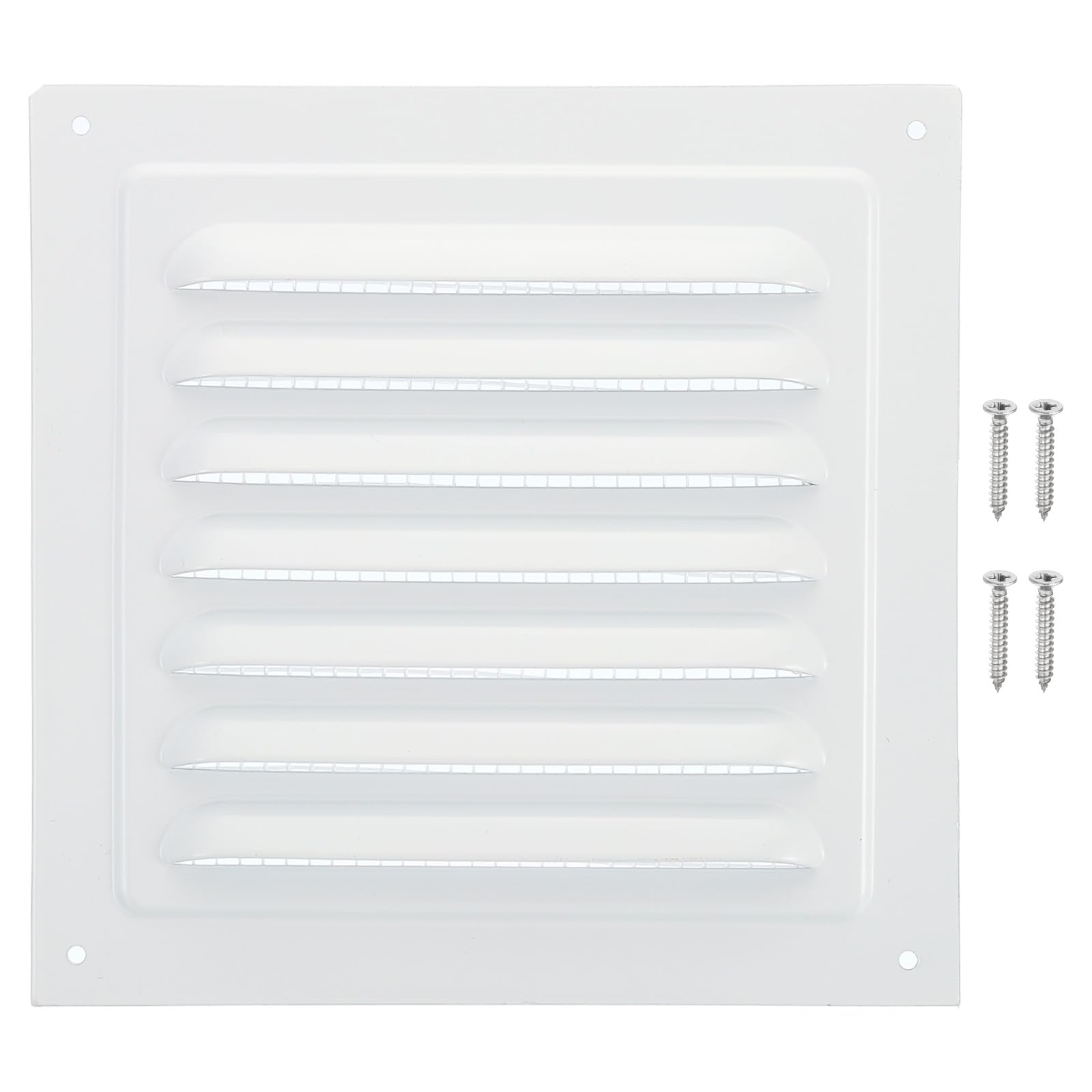 PATIKIL 6"x6" Aluminum Gable Vent, Exterior Wall Outlet Vent Cover HVAC Air Grille Louvered Screen Mesh for Kitchen Bathroom Ventilation