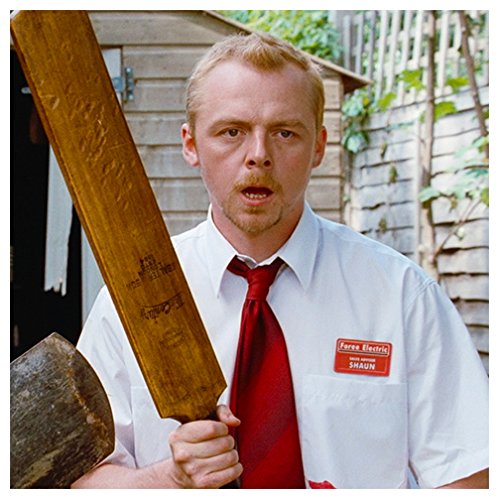 Simon Pegg Autographed Shaun of the Dead Cricket Bat r