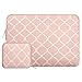 MOSISO Laptop Sleeve Compatible with 13-13.3 inch MacBook Pro, MacBook Air, Notebook Computer, Canvas Quatrefoil Bag Cover with Small Case, Rose Quartz