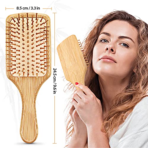Pack of 2 Bamboo Hair Brushes, 100 Natural Ecofriendly Hair Brush