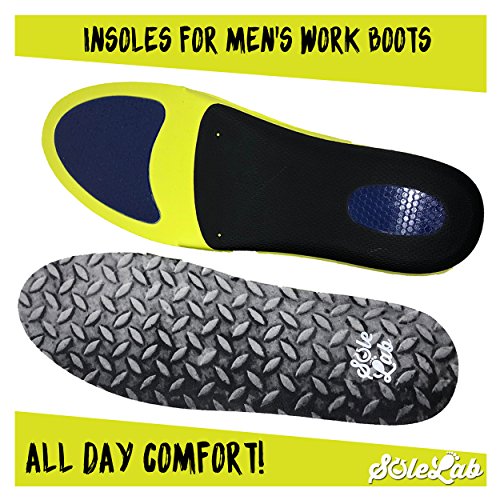 Insoles for Men's Work Boots Full Length Comfort Orthotic