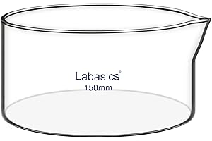 Labasics Crystallizing Dish with Spout and Heavy-Duty Rim, Thick-Walled Design High Borosilicate Glass Reusable Crystallizing
