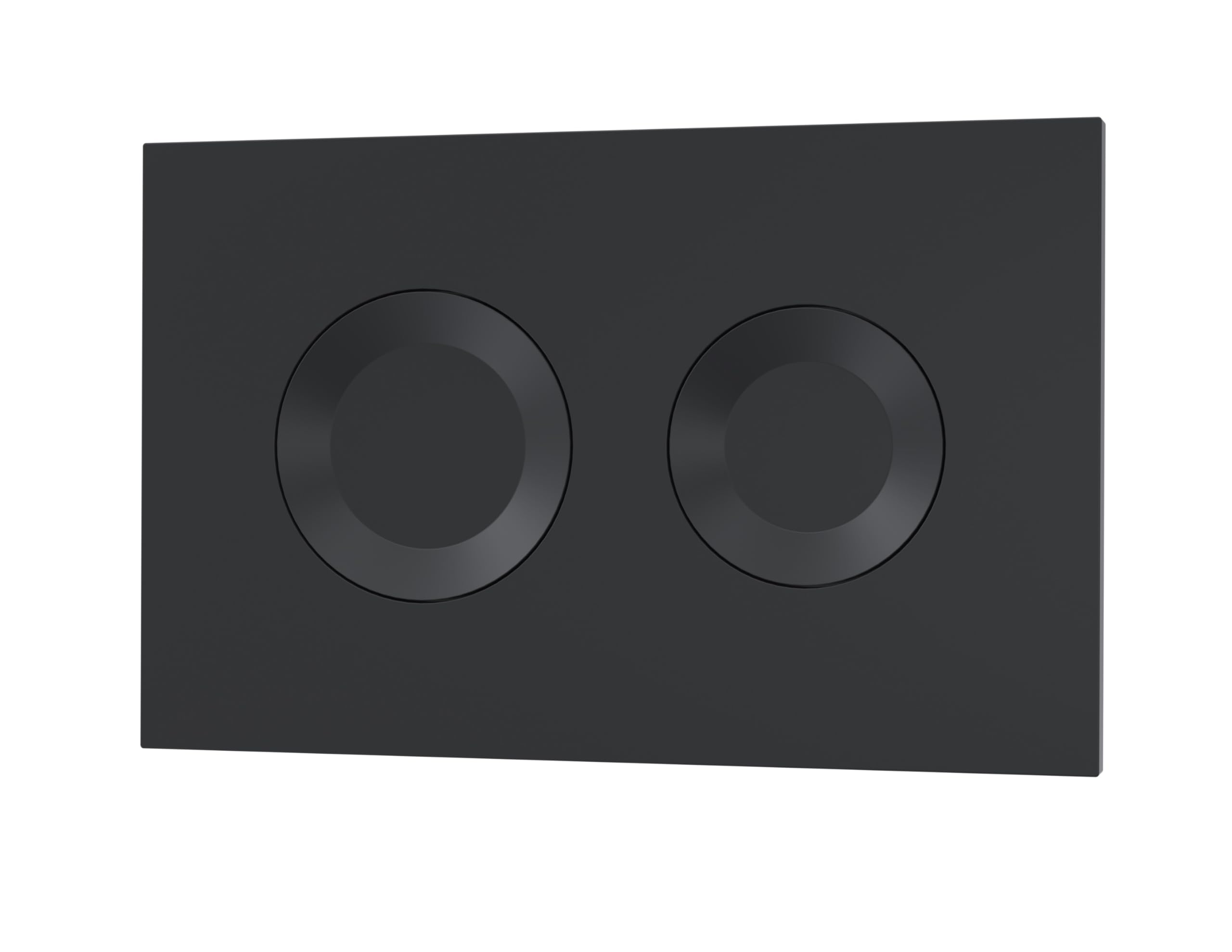 nuie XTY009PR4 Bathroom Accessories Modern Bathroom Dual Flush Plate with Round Buttons, 267 x 170 x 11mm, Matt Black