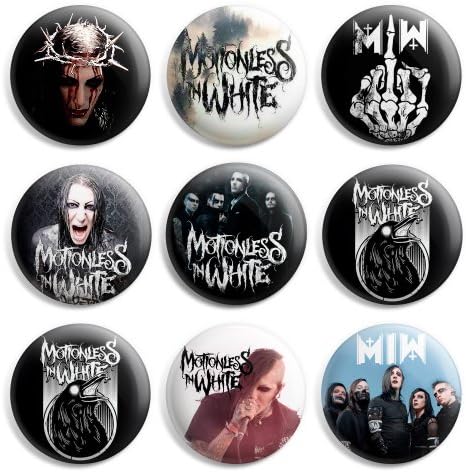 Motionless In White Pinback Buttons Pin Badges 1 Inch (25mm) - Pack of 9