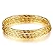 SHEGRACE Multi Layer Bangles for Girls 24K Gold Plated Bangles with Diagonal Pattern 7.5