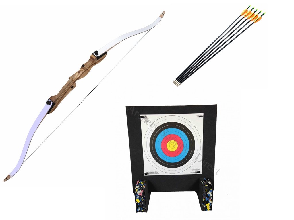 Complete 66" Take Down Archery Adult Recurve Bow Kit with Target and