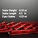 VILIGHT Camping Tent Stakes 8X 8.3 - Ultralight and Heavy Duty 7075 Aluminum - 3 Guy Points