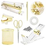 Gold Desk Accessories, Office Supplies Set with