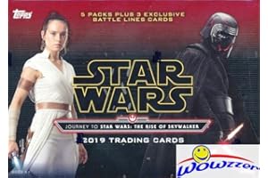 2019 Topps Star Wars Journey to the Rise of Skywalker EXCLUSIVE Factory Sealed Blaster Box with (3) EXCLUSIVE Battle Line Cards Plus 5 Parallels & Inserts ! Look for Auto & Sketch Cards! WOWZZER!