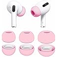 3 Pairs Compatible with AirPods Pro 1st 2nd Ear Tips Buds, Small Medium Large 3 Size Silicone Rubber Eartips Earbuds Gel Accessories Compatible with AirPods Pro 2 and 1st - S/M/L Rose Pink