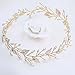 Yean Gold Leaf Bride Wedding Headband Pearl Bridal Hair Accessories Headpiece for Women