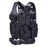 REEHUT Breathable Tactical Vest with Numerous Pouches - Combat Training Vest Adjustable for Adults Suitable for Special Mission, Combat Training, Field Operations and Military Fans