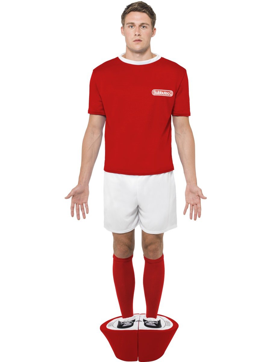 Smiffy's Mens Subbuteo Red Strip Football Fancy Dress Party Costume