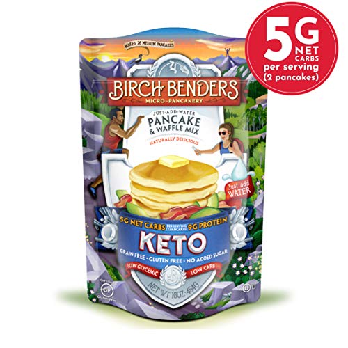 Keto Pancake & Waffle Mix by Birch Benders, Low-Carb, High Protein, Grain-free, Gluten-free, Low Glycemic, Keto-Friendly, Made with Almond, Coconut & Cassava Flour, 16 Ounce (Pack of 1)