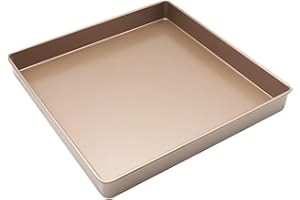 Square Baking Pan, Stainless Steel Square Cake Pan, Non-Stick Brownie Cake Tray for Brownies Bread Baked Goods & More, 9x9 in