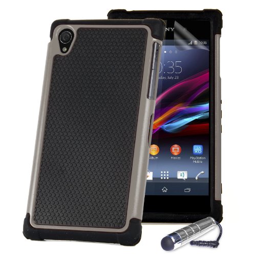 32nd Shock Proof Heavy Duty Defender Case Cover for for Sony Xperia Z1 (L39H) - Grey