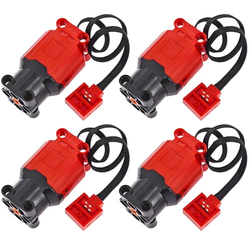 Cobers 4Pcs Power-Function Enhanced Red Large-Motor Set Compatible with Major Brand Technic-Parts Building-Block and Cars
