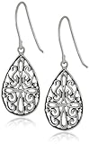 Sterling Silver Oxidized Celtic Cross Teardrop Earrings