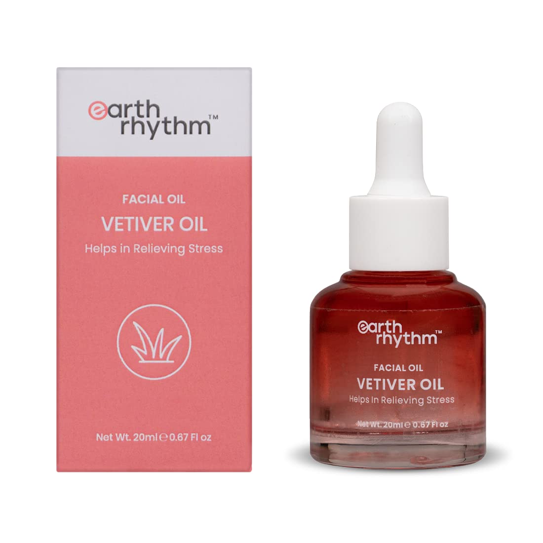Earth Rhythm Vetiver Face Oil | Relax Skin, Soothes rashes, Inflammation, Itchiness & Redness Men & Women - 20ml — image 1