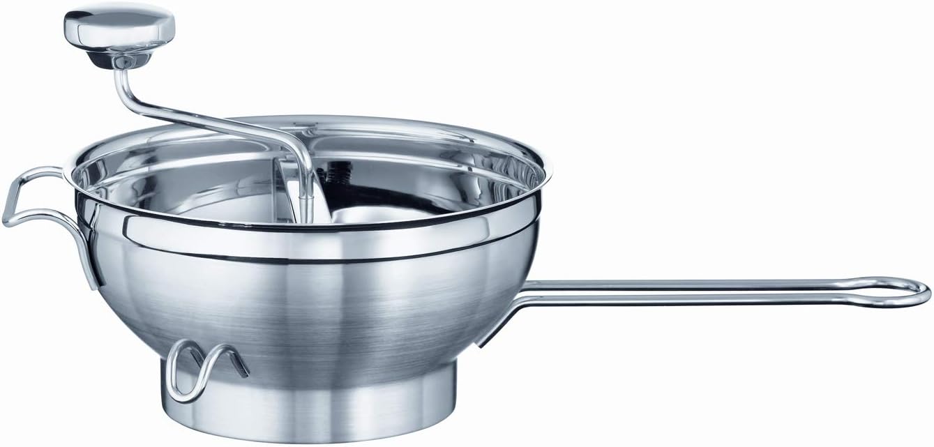 RÖSLE Passetout mit Gegengriff, Passiermühle zum Passieren von Lebensmitteln, Edelstahl 18/10, Spülmaschinengeeignet