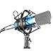 Neewer Professional Studio Broadcasting Recording Condenser Microphone & NW-35 Adjustable Recording Microphone Suspension Scissor Arm Stand with Shock Mount and Mounting Clamp Kit, Blue
