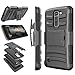 LG K7 Case, LG Tribute 5 Case, LG Treasure LTE Case, Tekcoo [Hoplite] [Black] Shock Absorbing Holster Locking Belt Clip Defender Heavy Kickstand Cases Cover for LG Treasure LTE / K7 / Tribute 5