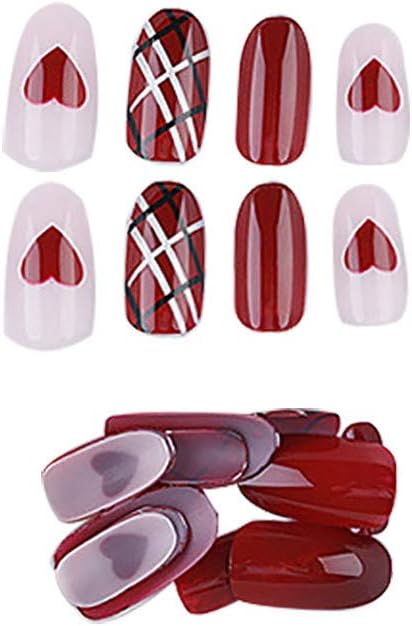 24 Pcs 22 Different Color Natural French Short False Nails Acrylic Full Cover Nails with Simple Case - Detachable Fake Nails Patch Glue Fruit Jelly Mixed Assorted Style Nail Tips Nail Art Salon (A)
